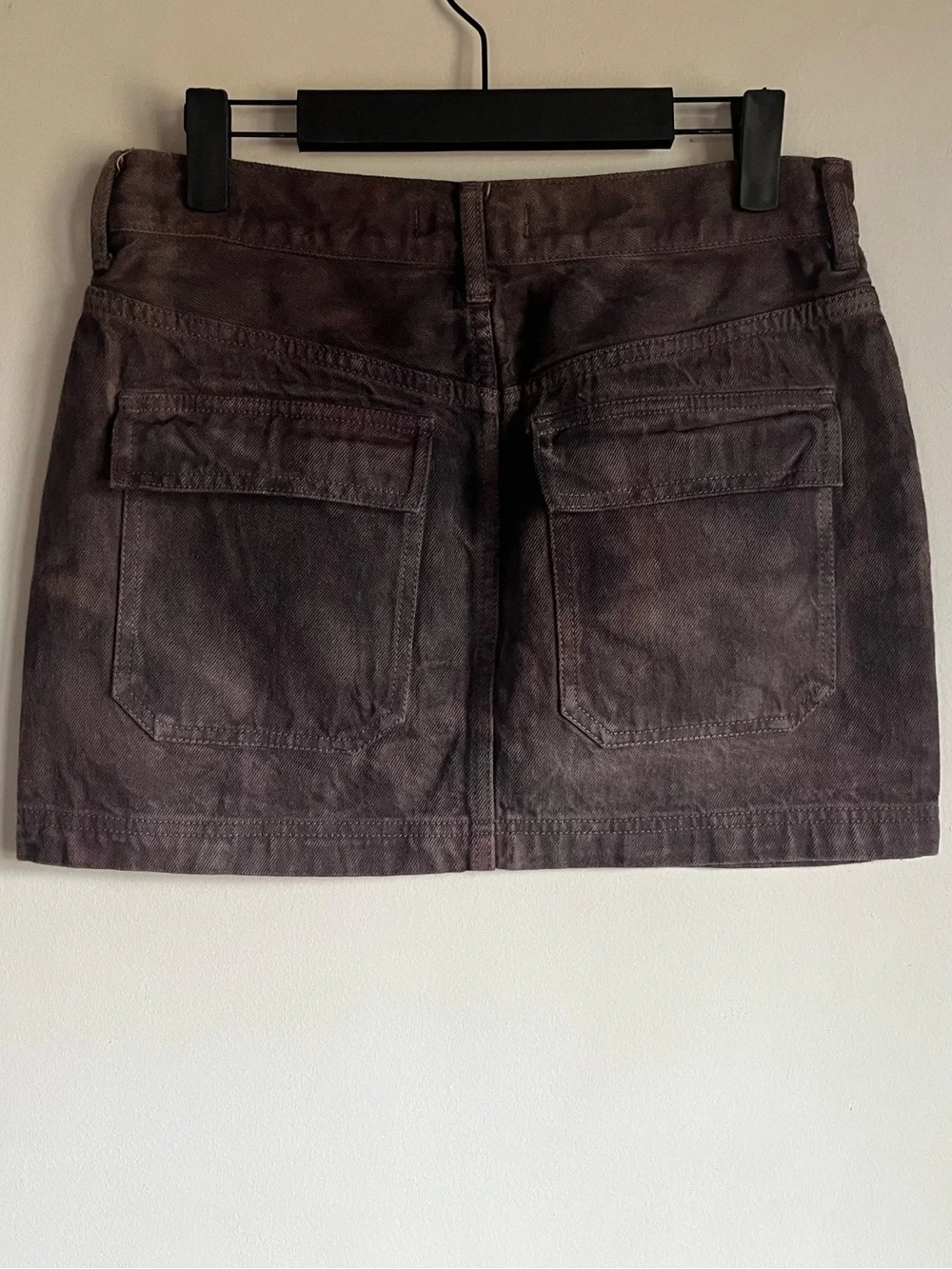 Madewell MN Dye Studio Denim Patch Pocket Utility Mini Skirt Size 25 Fig NO931